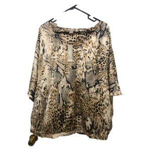 chico's animals/snake print top, V-neck dolman pullover, size 3